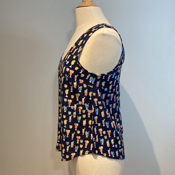 Joie 100% Silk Cocktail Print Tank Size Small - Picture 7 of 13